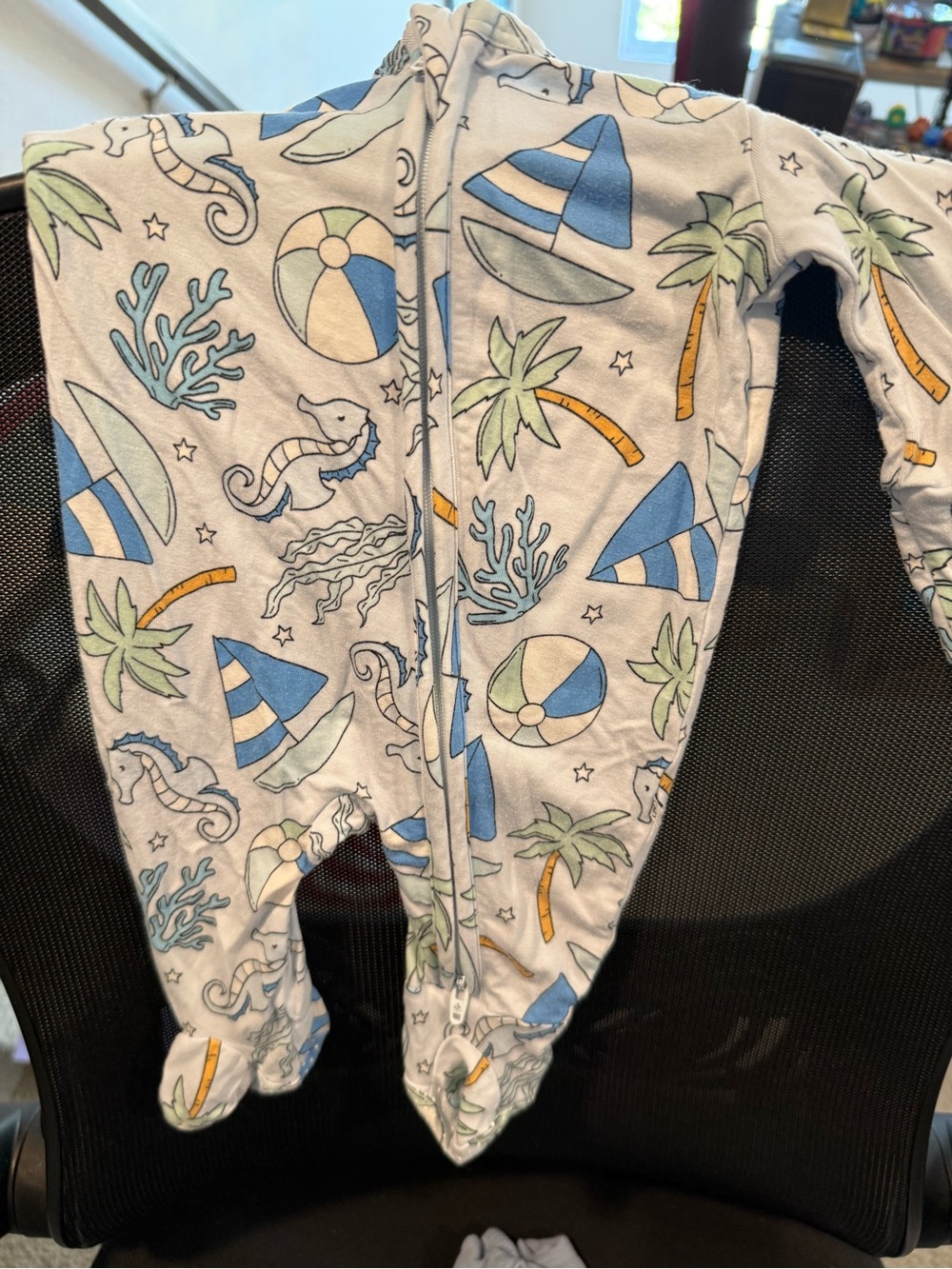 Caden Lane Tiny Tides Zipper Footie